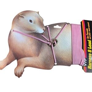 Ferret Sm Animal Nylon Lead W/ Harness 3/24"X6 feet Japanese Made Washable pink